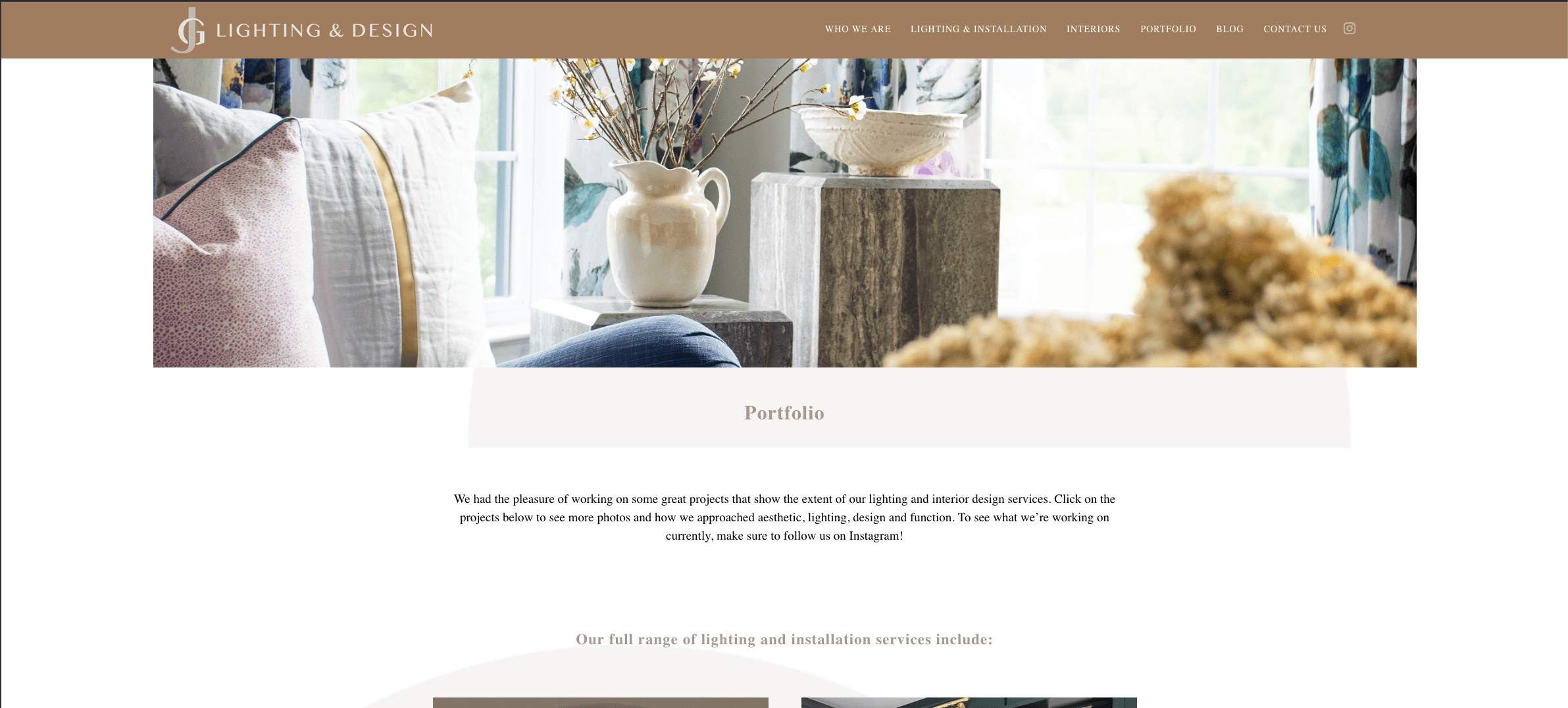 JG Lighting & Design website preview